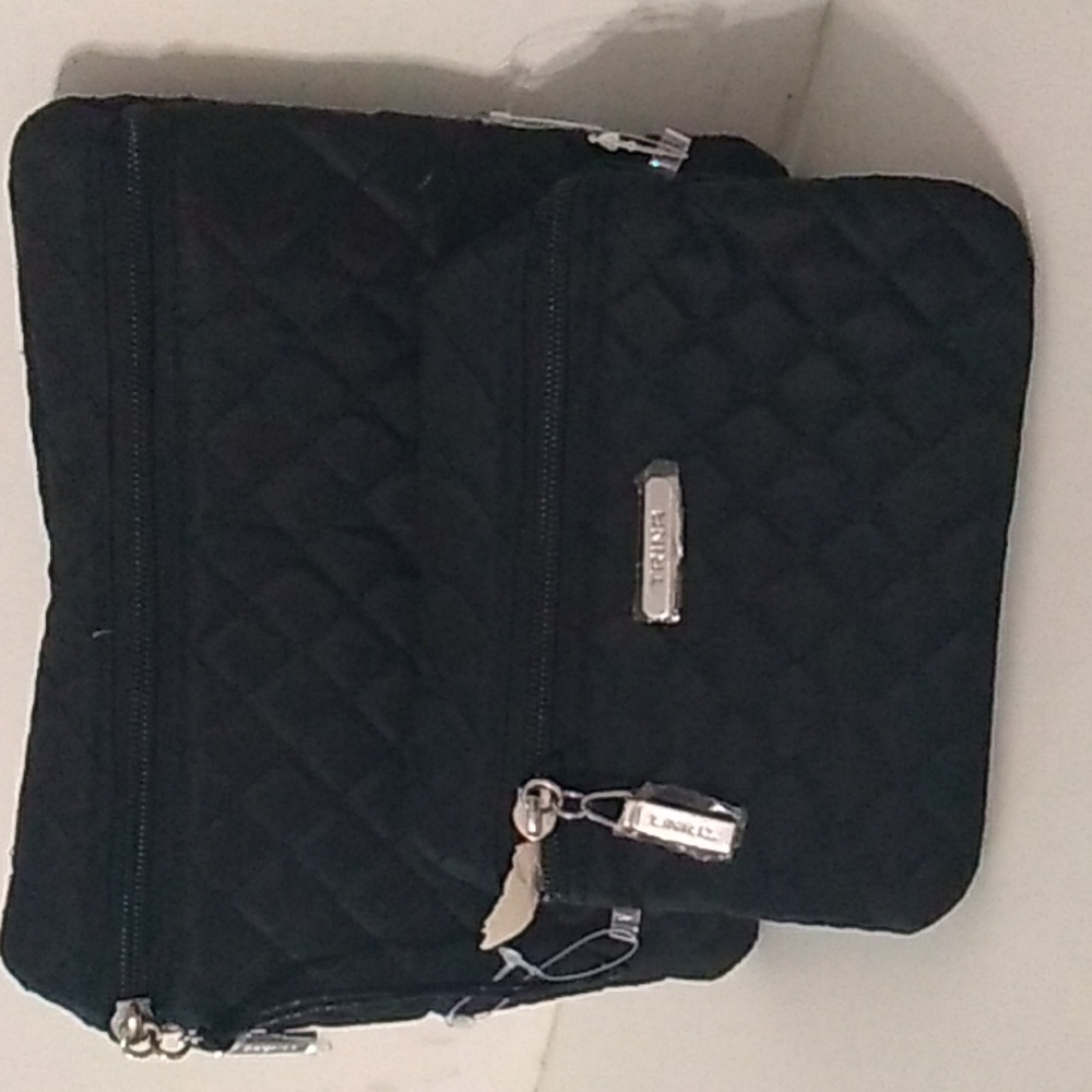 Trina Black Cosmetic Bag Set Of 2